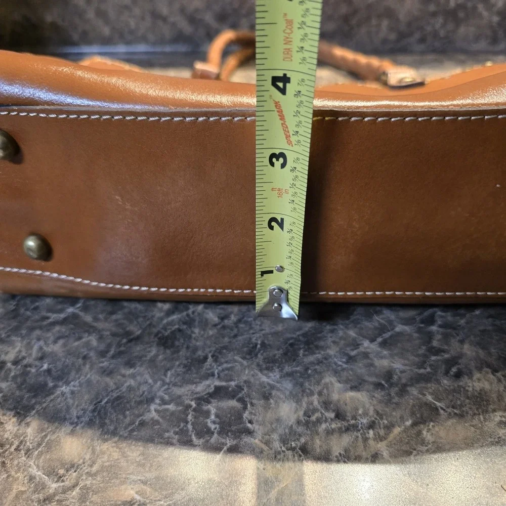 Patricia‎ Nash Zancona Brown Leather Studs Shoulder Tote Purse Satchel Handbag